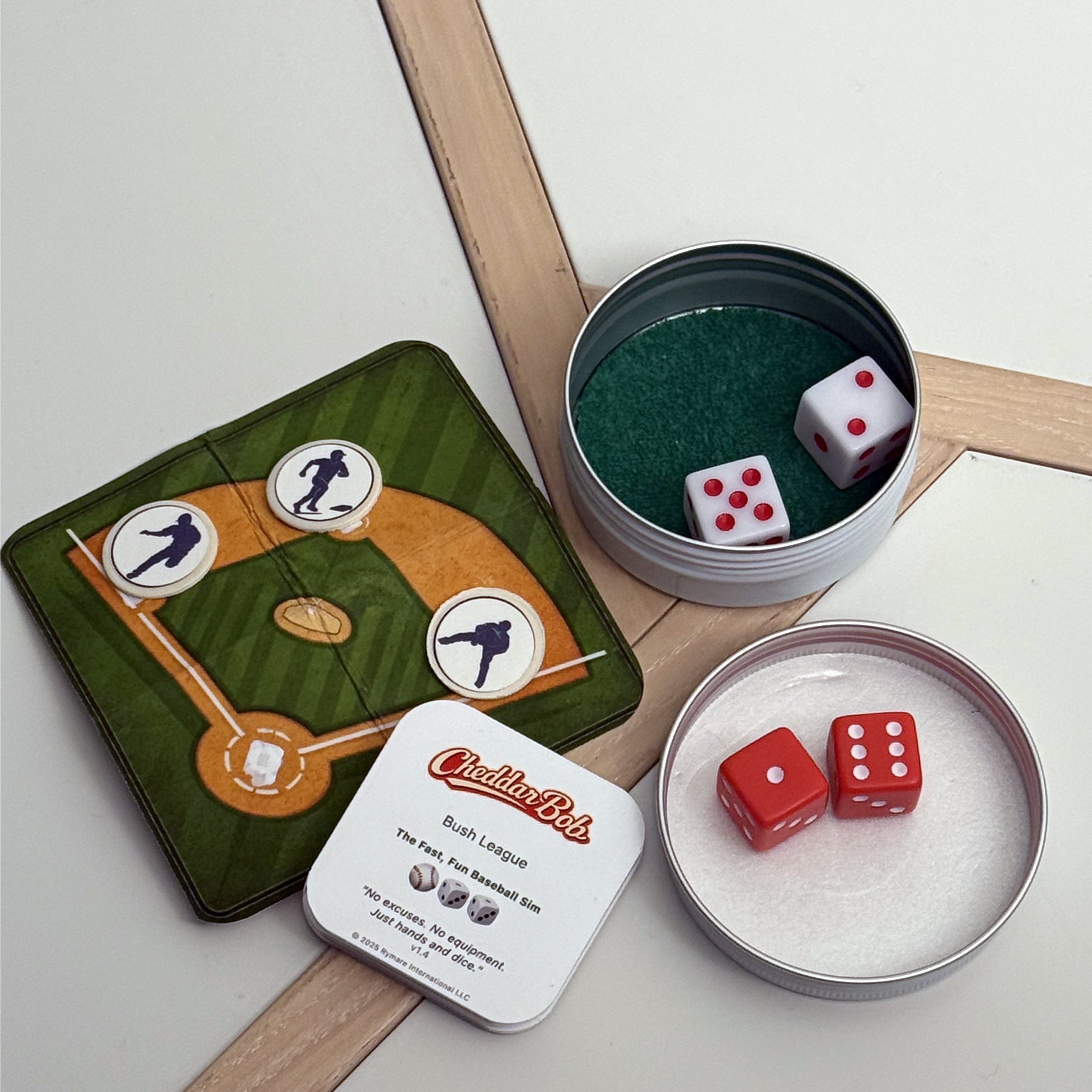 Cheddar Bob Bush League - components laid out