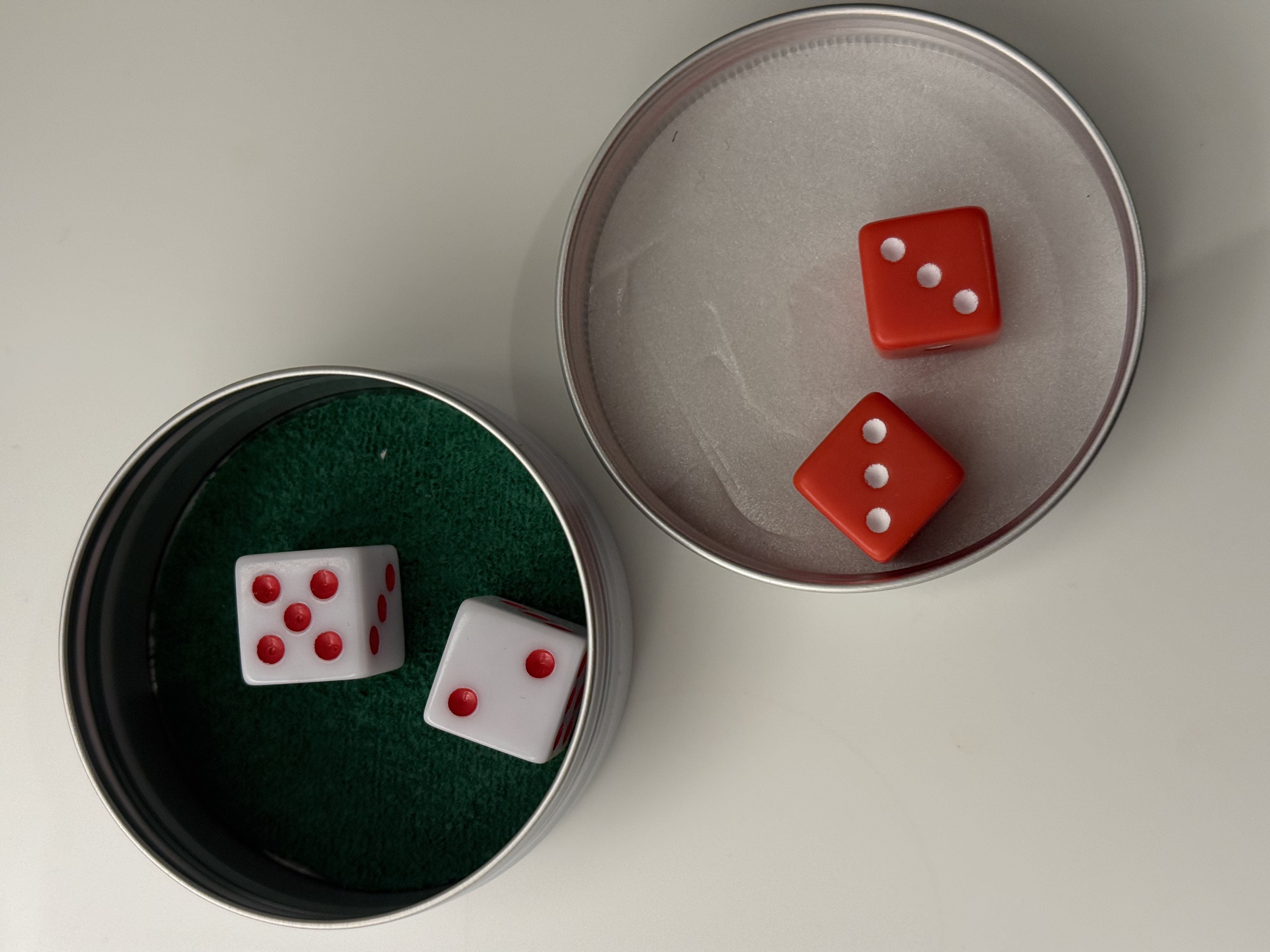 Two player dice setup